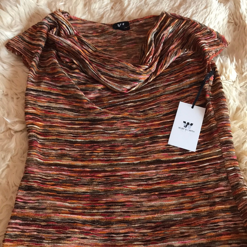 W by Worth top, very original, metallic colors new